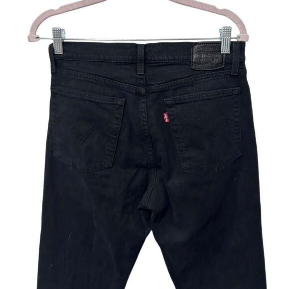 Levi's Premium Stretch Wedgie Fit Straight Jeans Black Denim Dark Wash Size 27 - Picture 7 of 13